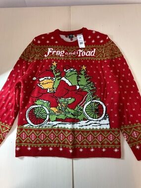 Frog and Toad Red Holiday Crewneck Sweater